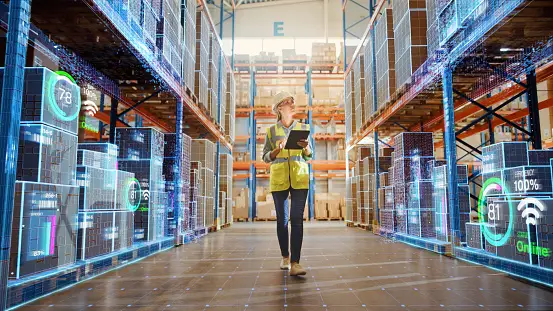 Futuristic Technology Warehouse